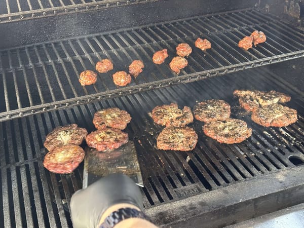 Cooking Cow & Chicken burgers